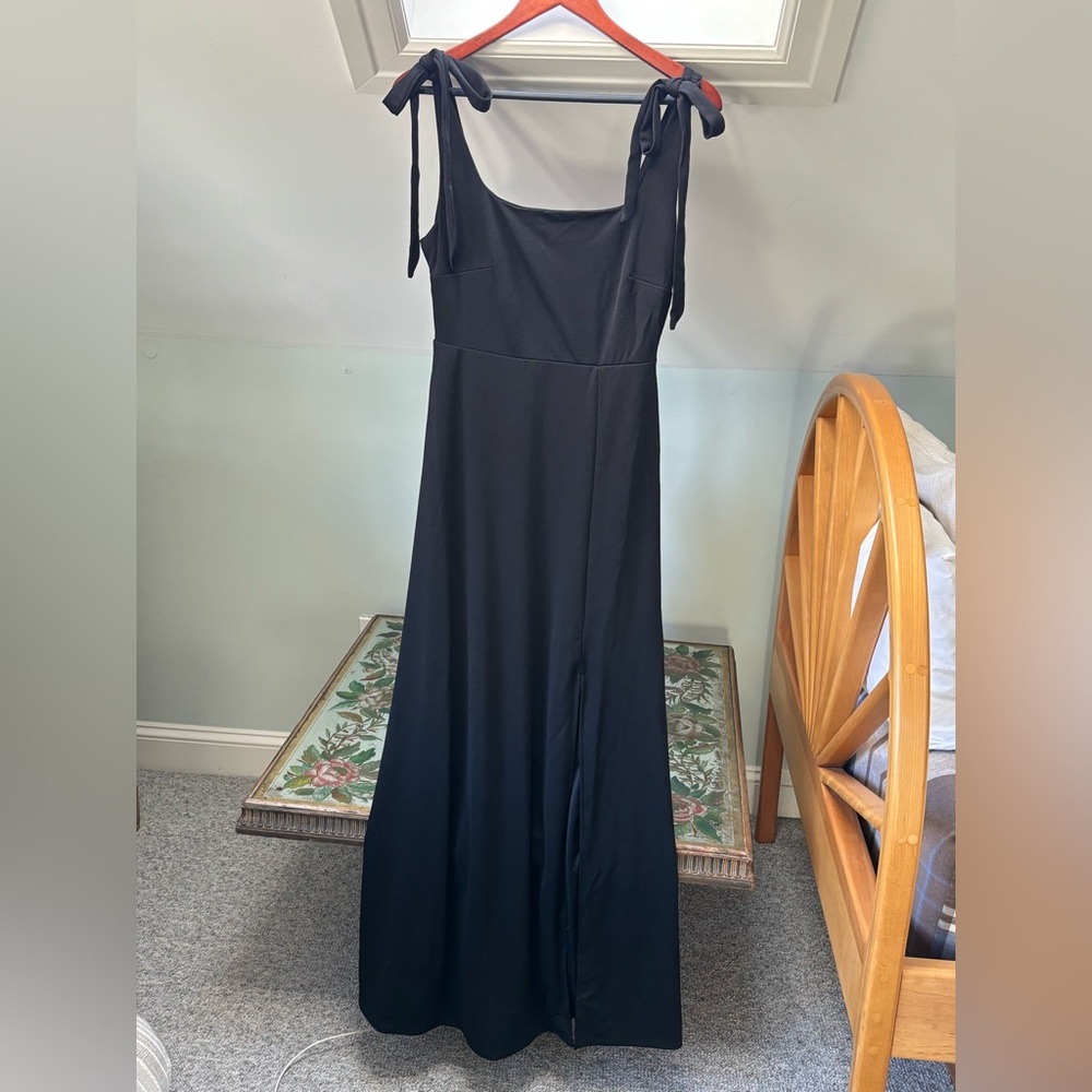 Black Birdy Grey bridesmaid dress with detachable bows, excellent condition